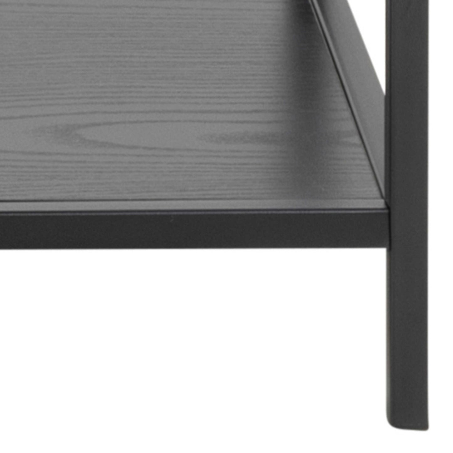 El Paso Black Metal and Wooden Console Table 2 Shelves