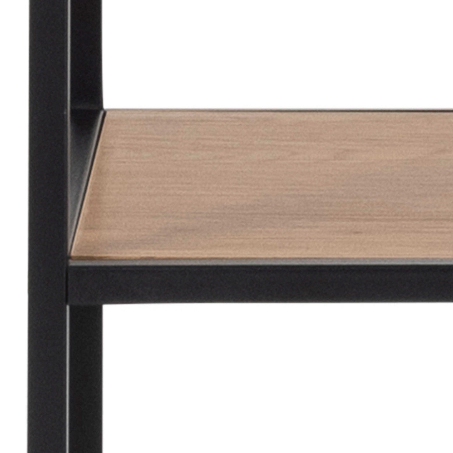 El Paso Asymmetrical Black Bookcase 5 Wild Oak Effect Shelves