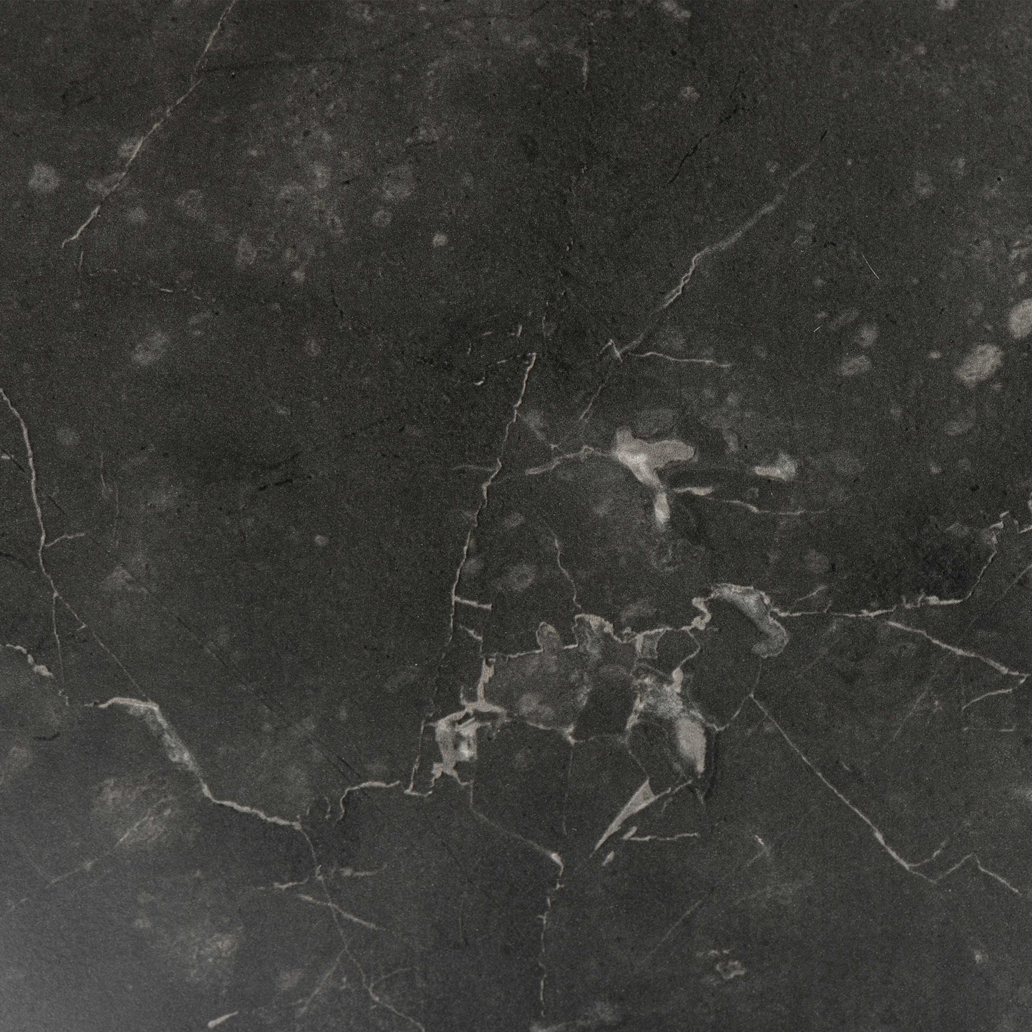 Odense Round Black Marble Effect Coffee Table Black Metal Legs