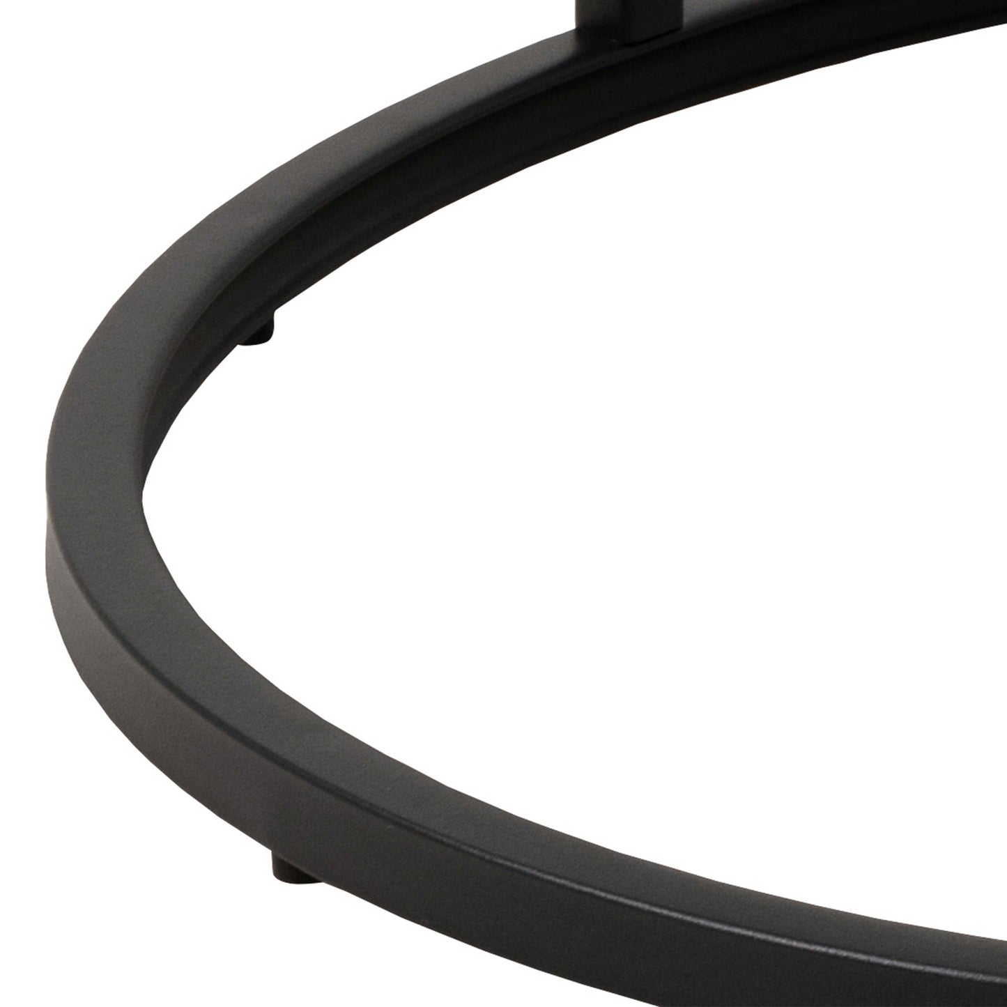 Copenhagen Round White Marble Effect Nesting Coffee Table Set Black Metal Legs