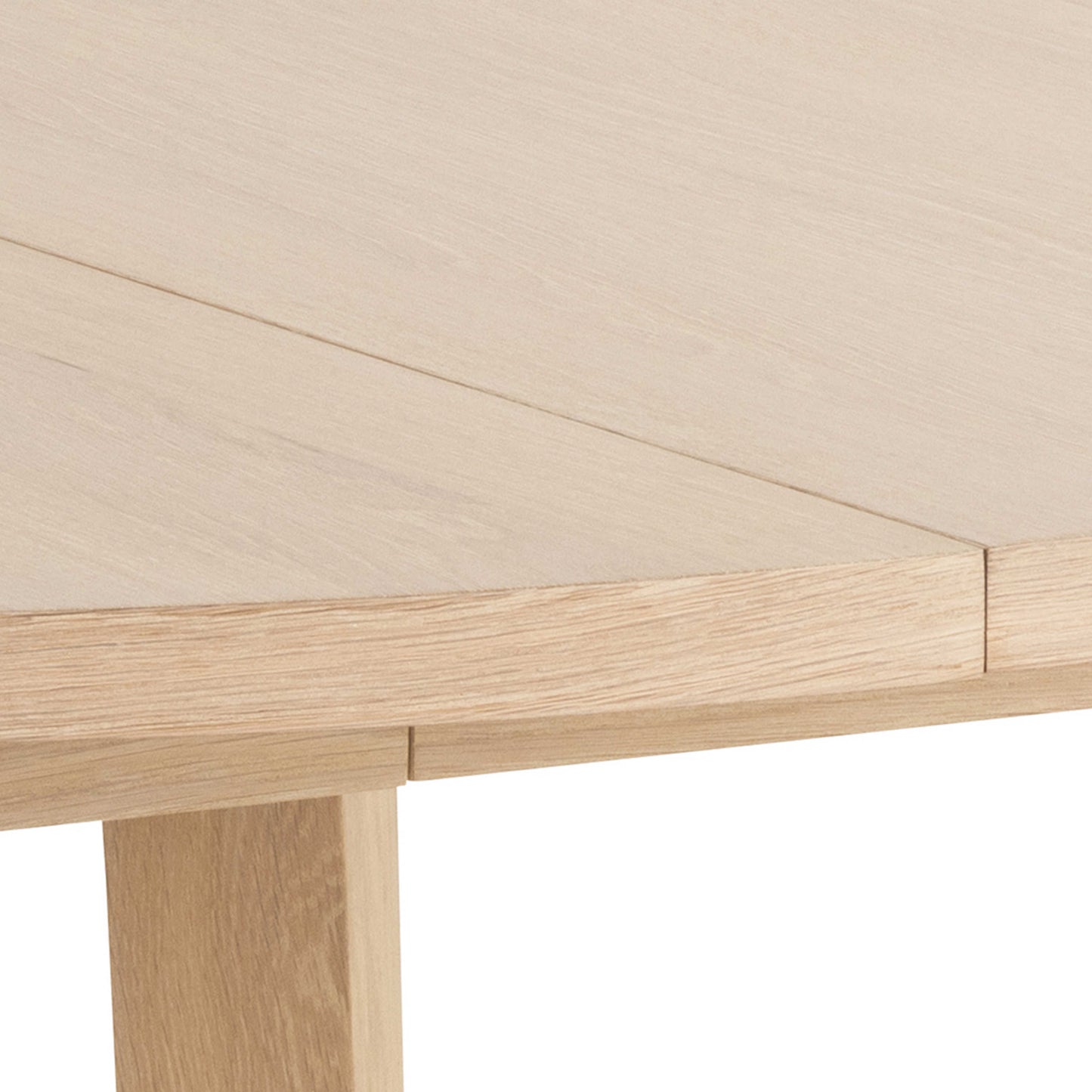 Jyvaskyla 120cm White Oak Wood Round Extendable Dining Table