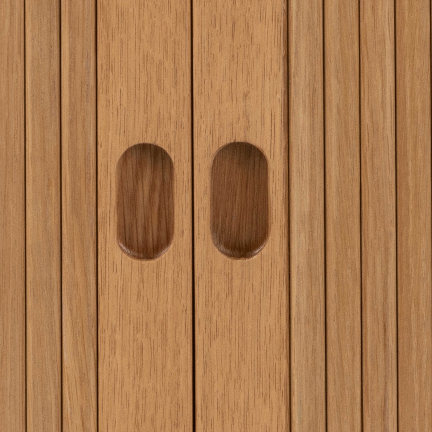 Copenhagen Natural Oak Wood Etched Square Bedside Table 2 Tambour Doors