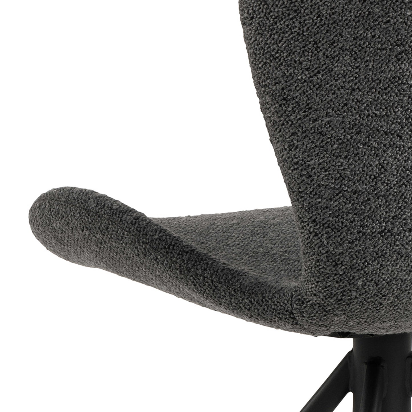 Set of 2 Acord Dark Grey Upholstered Swivel Dining Chairs