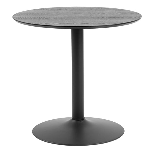 Aars Small Black Marble Effect Round Bar Table Trumpet Base