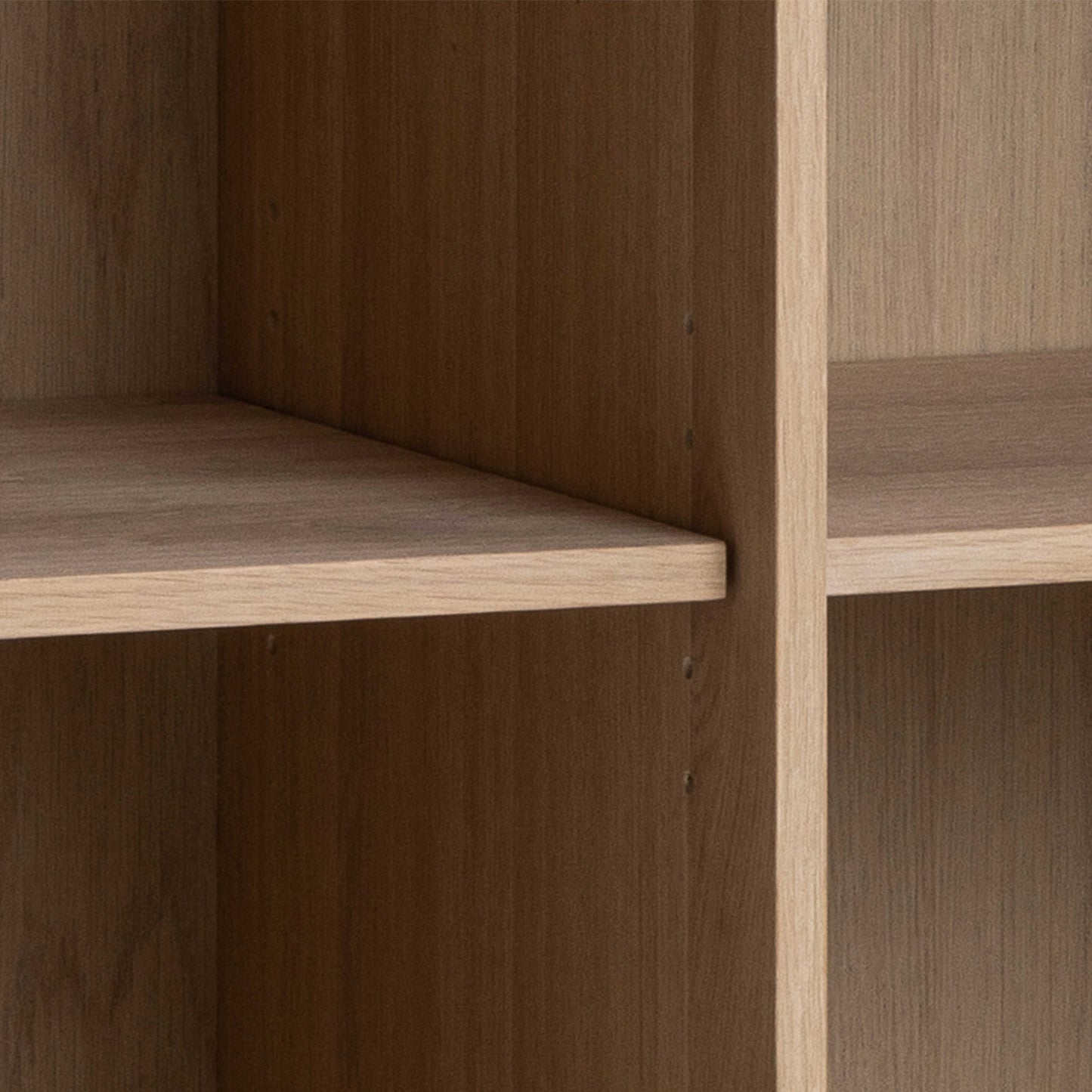 Nakskov White Oak Wood Panelled Cabinet 2 Doors 4 Shelves