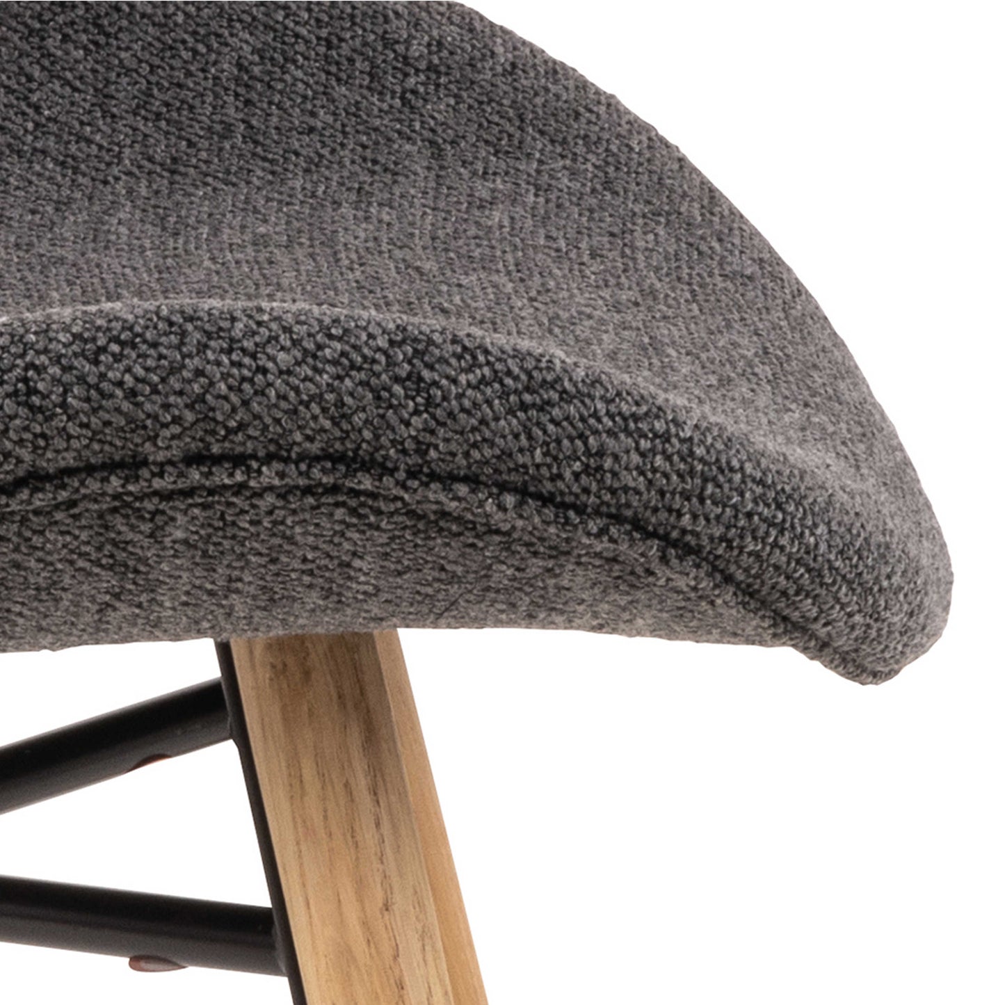 Set of 2 Acorn Dining Chairs Grey Fabric and Oak Legs