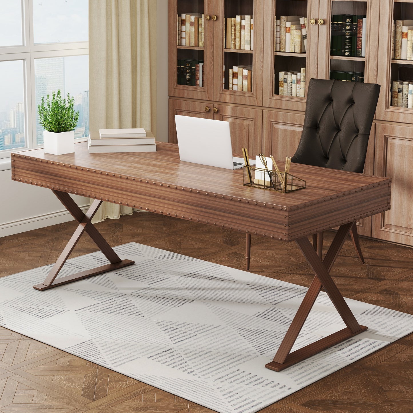 Fave 170cm Grey Geometric Non Slip Washable Rug