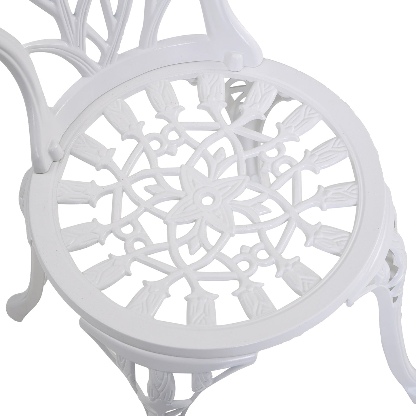 Vitano 3 Piece Aluminium Bistro Set With Balcony Table And Chairs In White