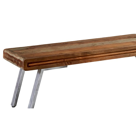 Los Angeles Reclaimed Wood Dining Bench with Metal Legs