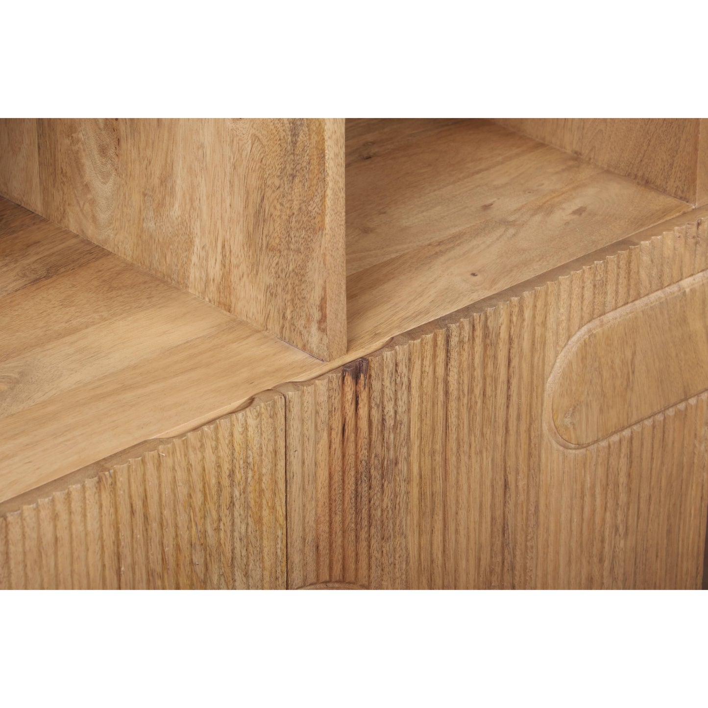 Buffalo Natural Mango Wood Bookcase with Two Door Cabinet