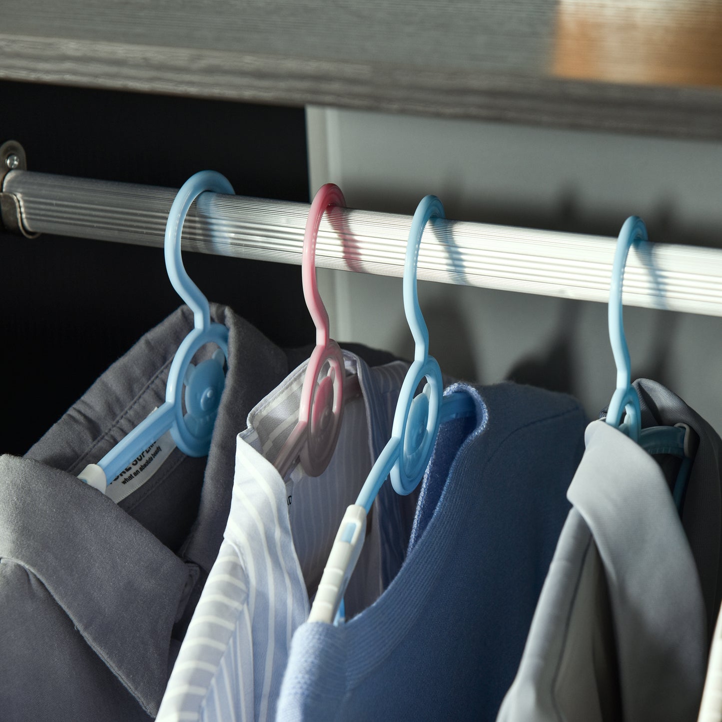 Beladell Small Black Open Wardrobe On Lockable Wheels With Hanging Rail And 2 Shelves