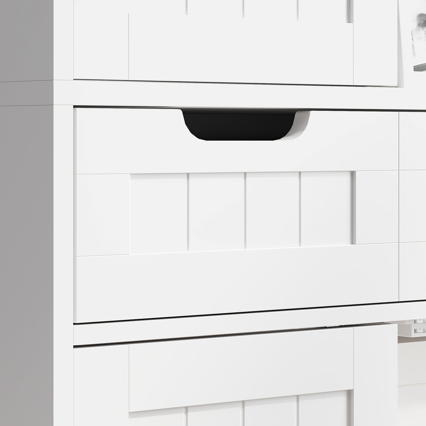 Lucola Tall Freestanding Bathroom Storage Cabinet In White