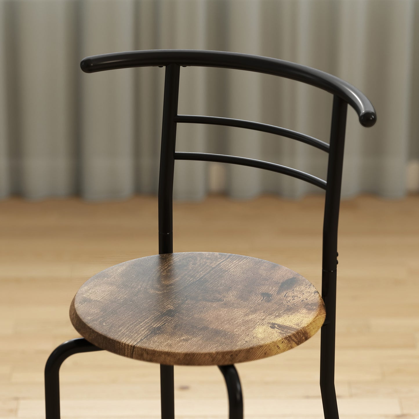 Vespa Rustic Brown Compact 3 Piece Dining Table And Chair Set