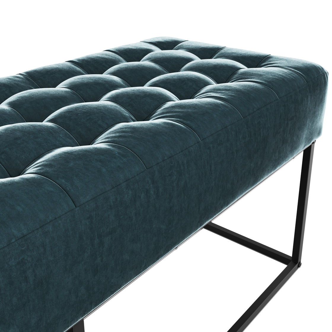 Cavan Deep Blue Upholstered Diamond Bench