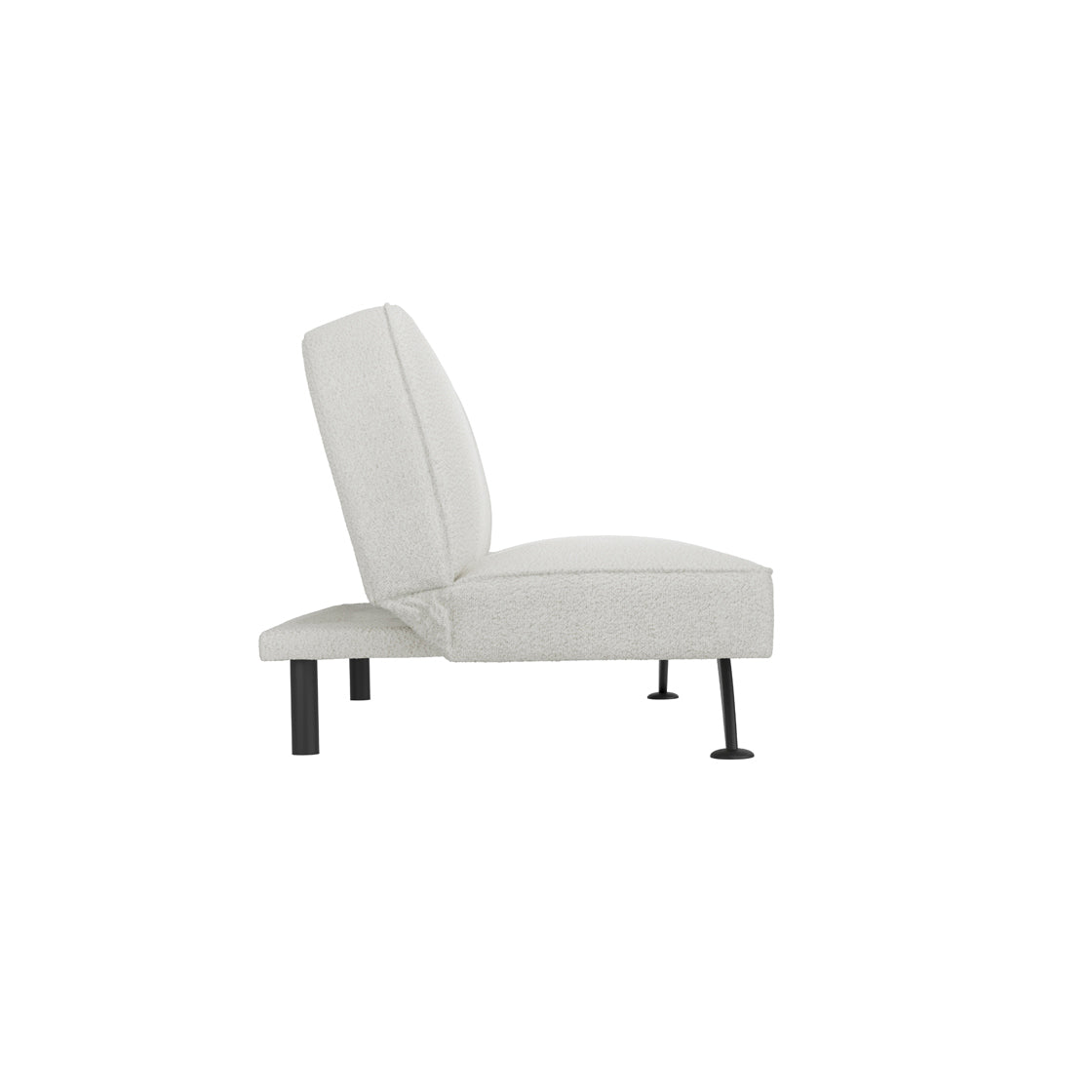 Malahide Upholstered Ivory Boucle Tufted Sofa Bed Black Metal Legs