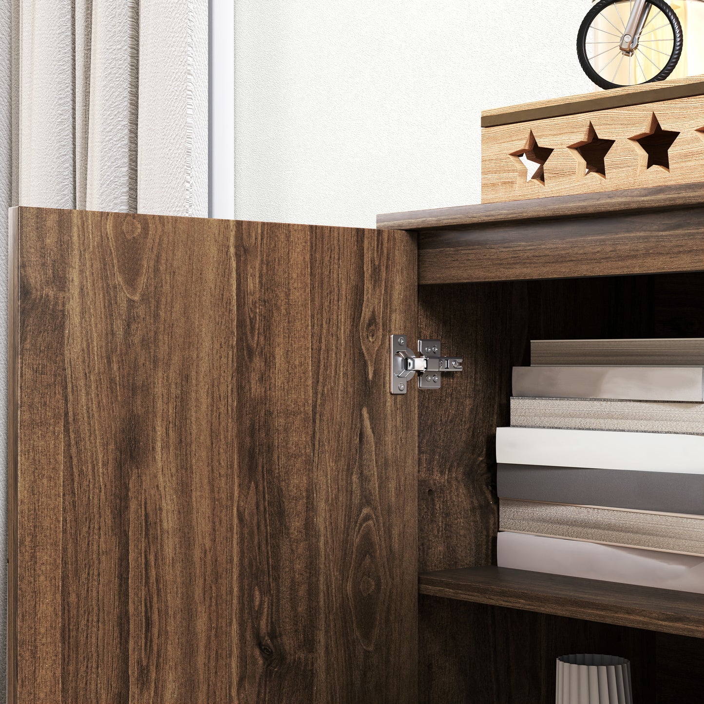 Fafi Napa Brown Sideboard With Gold Line Detail Hairpin Legs