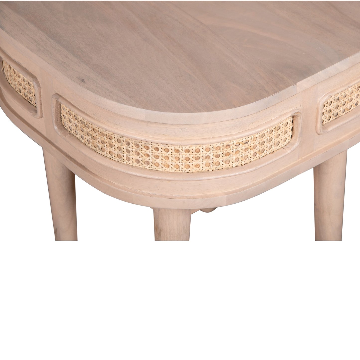 Chicago Cane Rattan and Natural Natural Mango Wood and Rattan Bedside Table