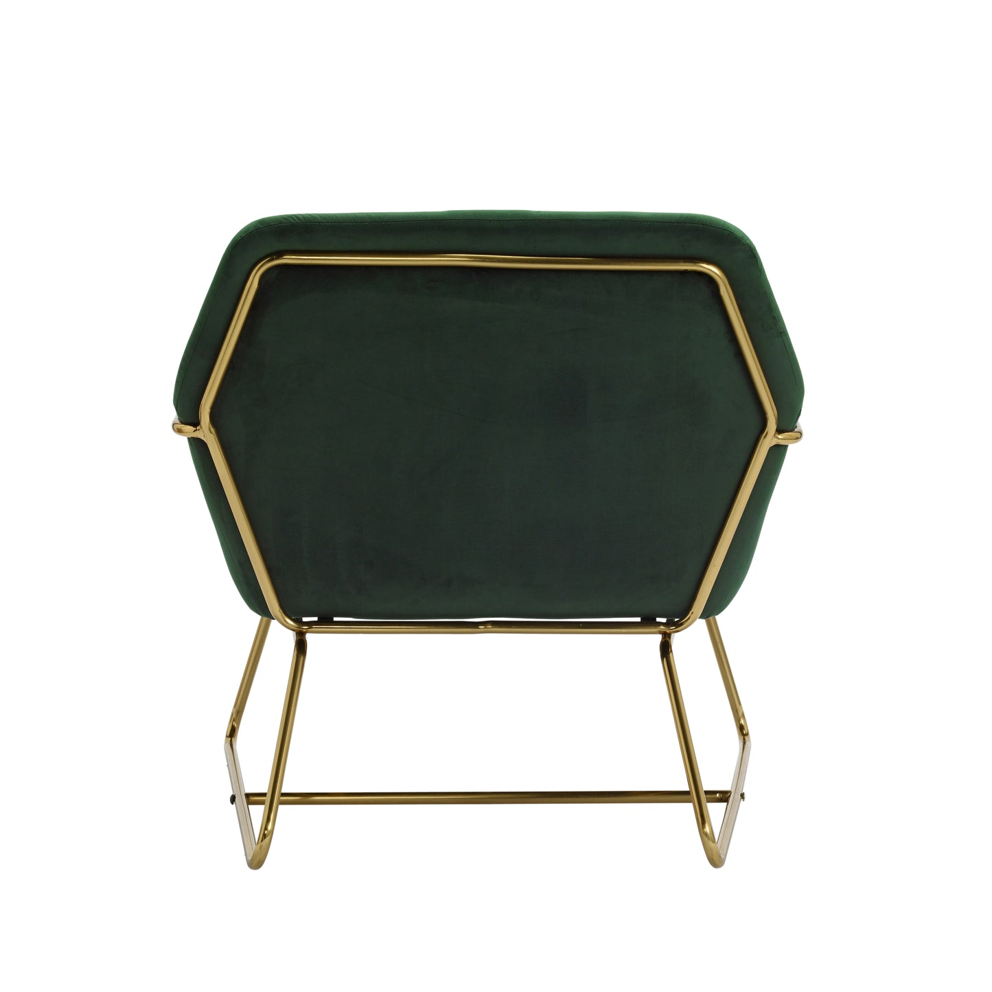 Marseille Forest Green Velvet Upholstered Armchair Gold Metal Legs