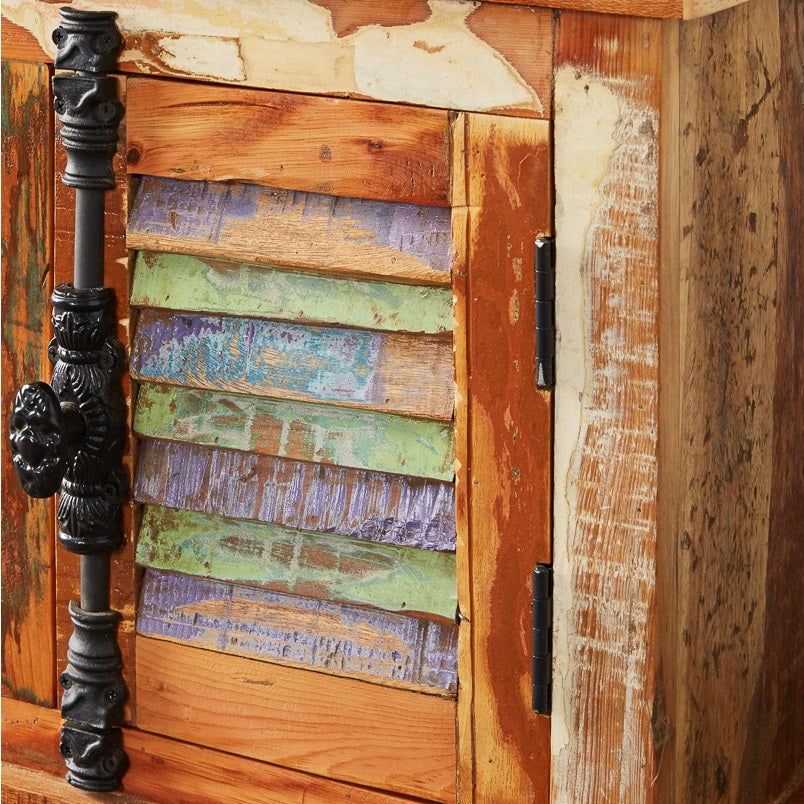 Seattle Reclaimed Wood Media Sideboard 2 Drawers 2 Doors 1 Shelf