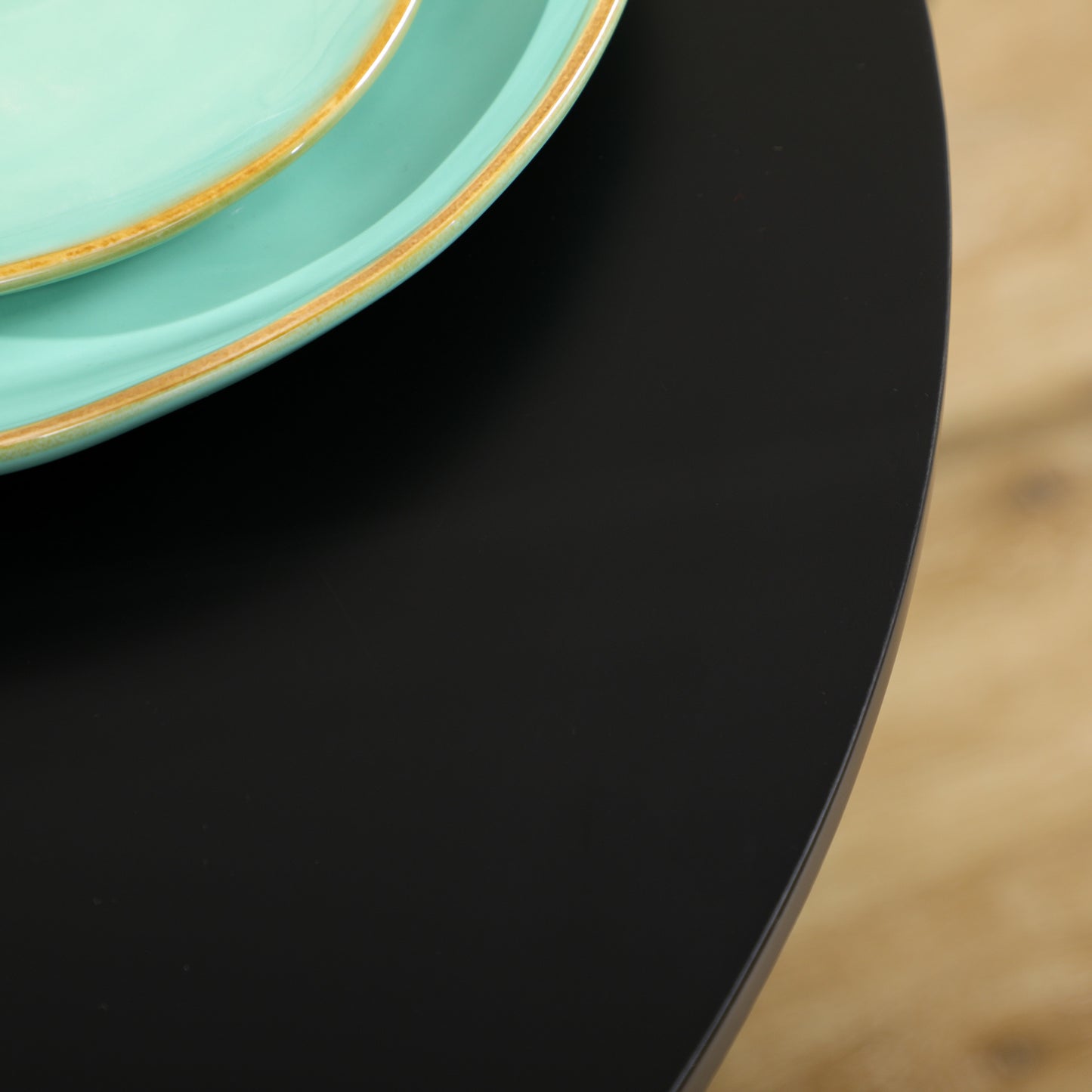 Reveva 70cm Metal Black Minimal Round Dining Table For 2