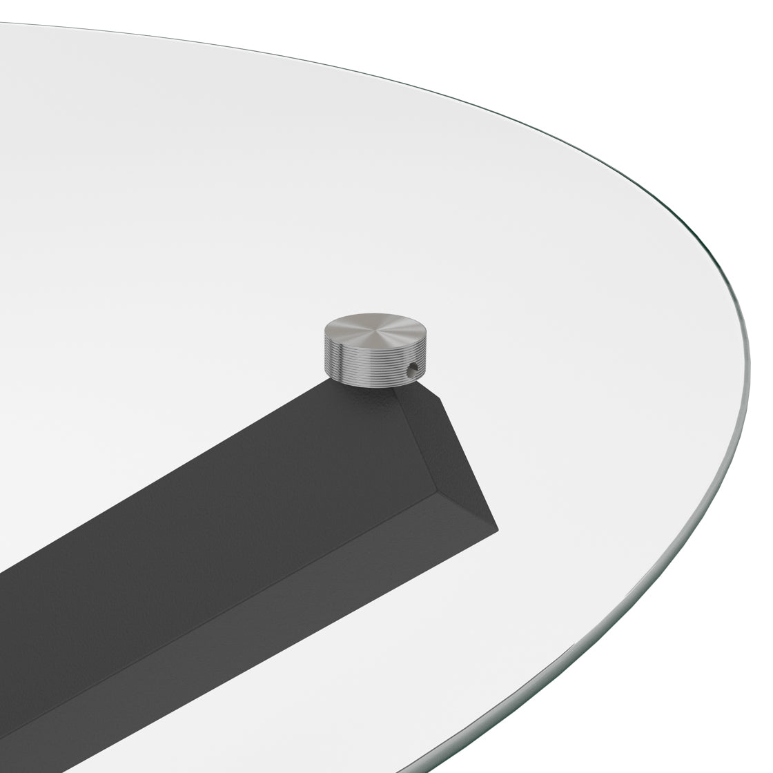 San Sebastian Clear Glass and Black Metal Round Dining Table 4 Seater