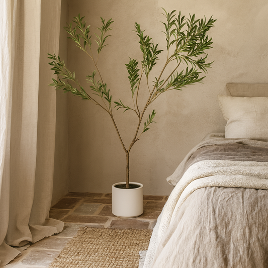 180cm Tall Mediterranean Artificial Olive Tree In White Ceramic Pot