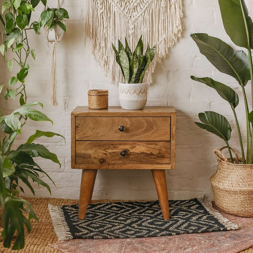 Parma Small Mango Table Rustic Bedside Table