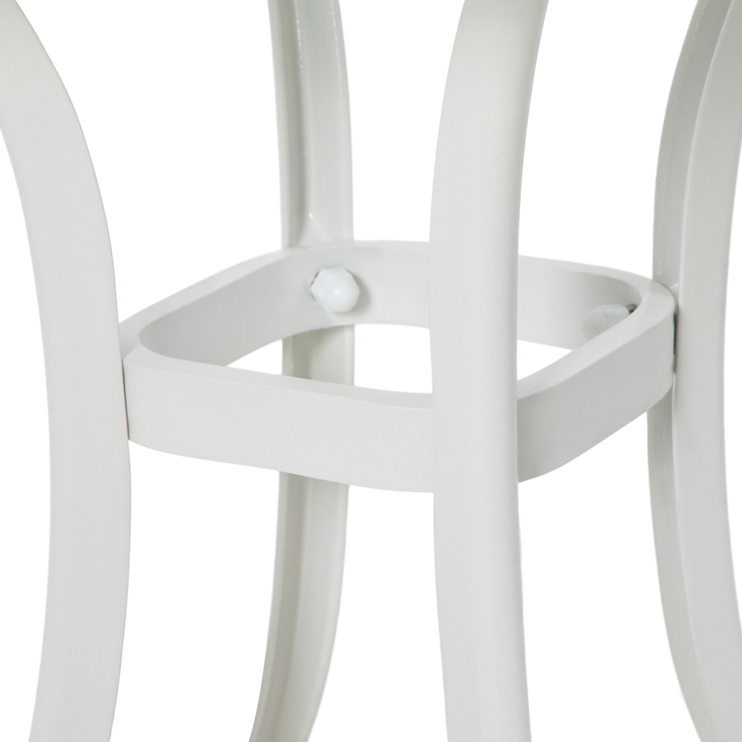 Zisu Cast Aluminium White Square Outdoor Bistro Table With Umbrella Hole