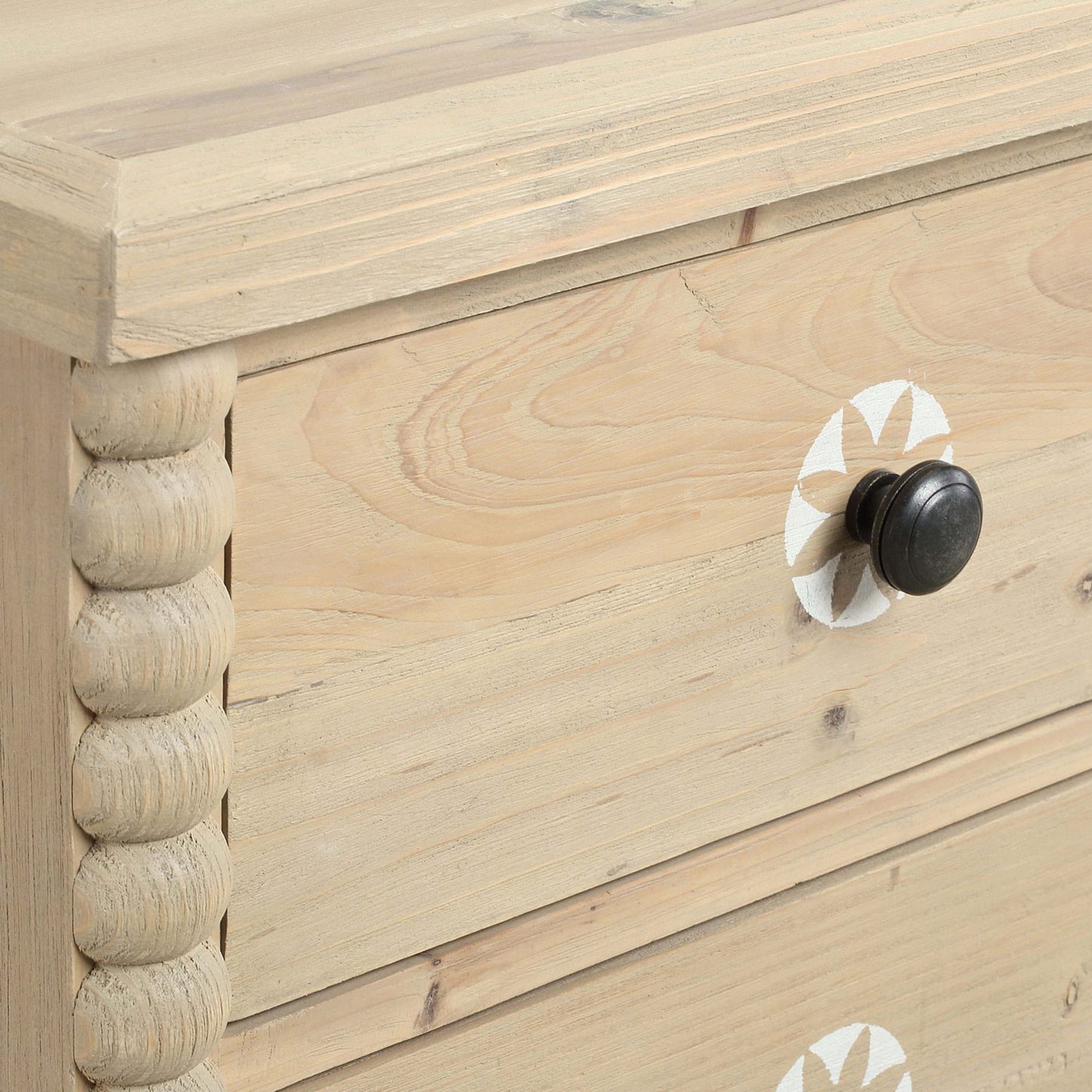 Euskadi Natural Pine Two Drawer Bedside Table