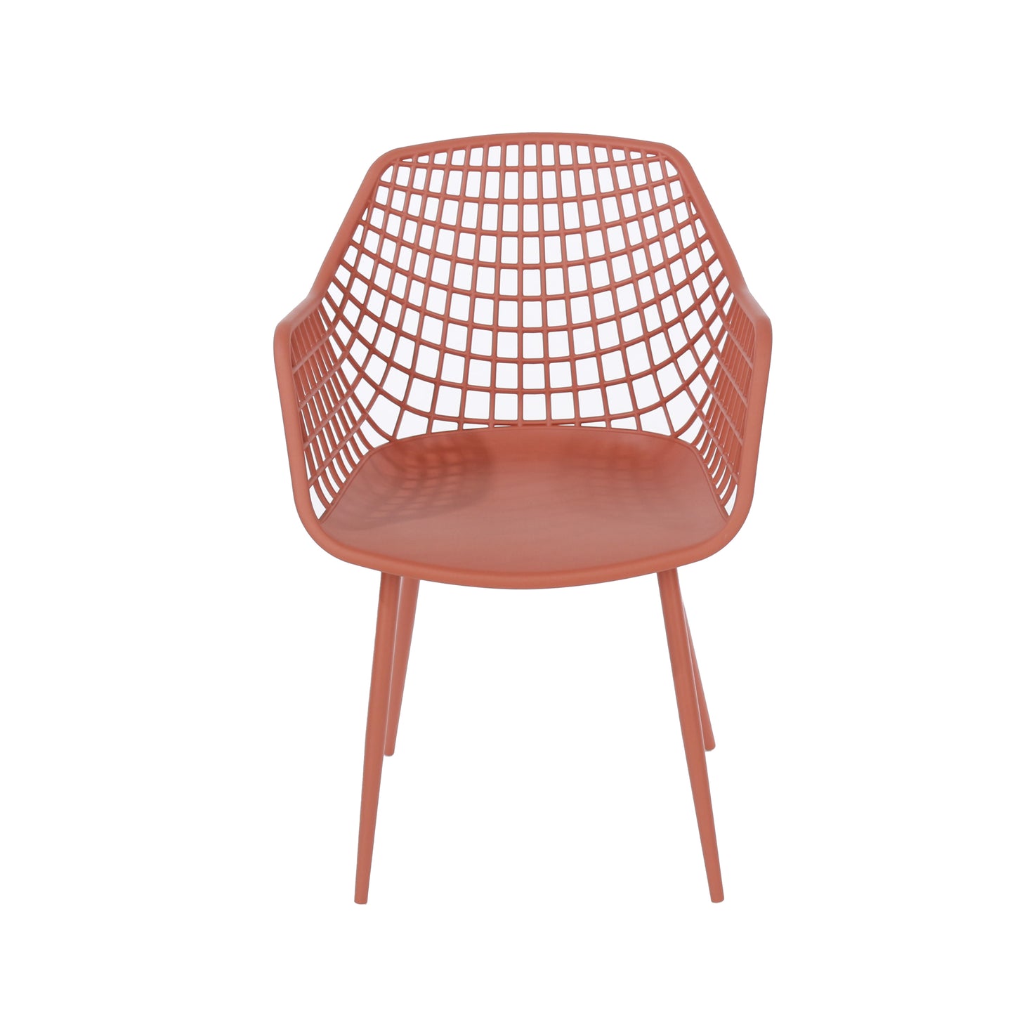 Apokoronas Terracotta Outdoor 3 Piece Lattice Bistro Table And 2 Armchair Set