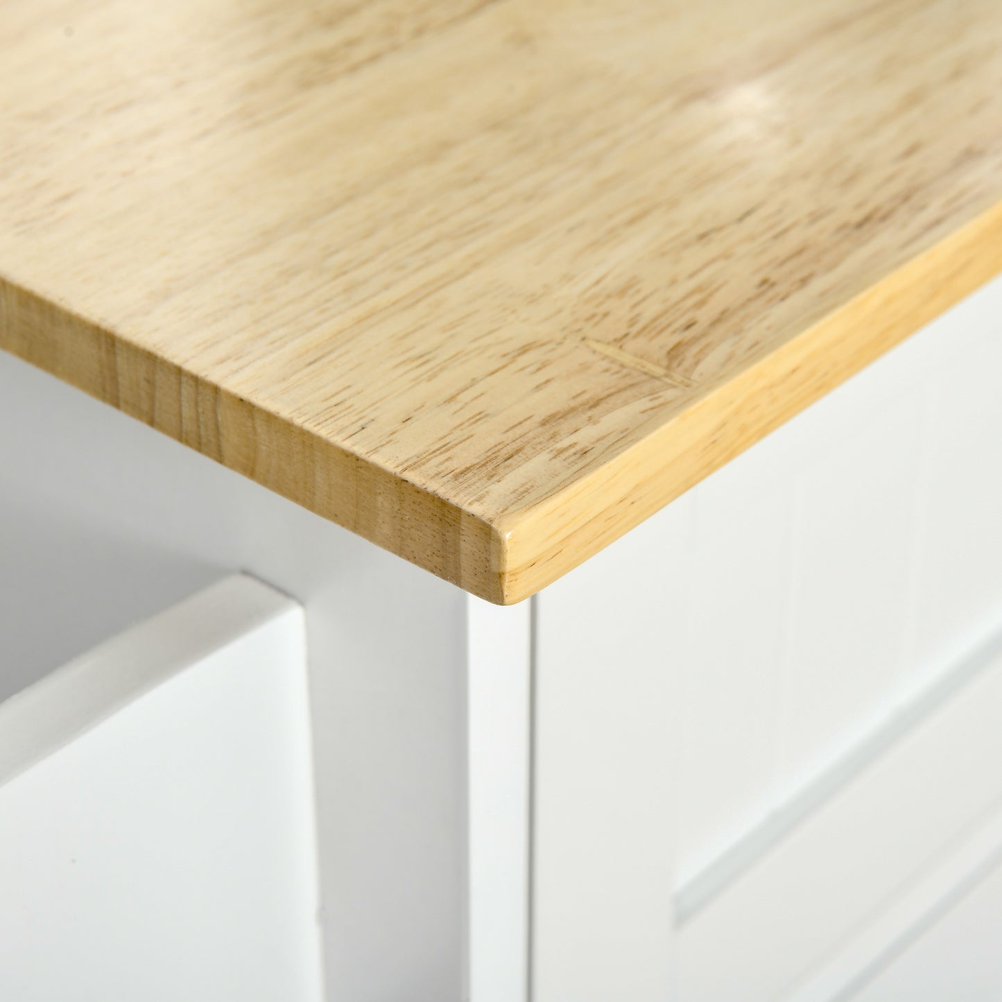Nave Wooden White Kitchen Island 2 Drawers 3 Doors