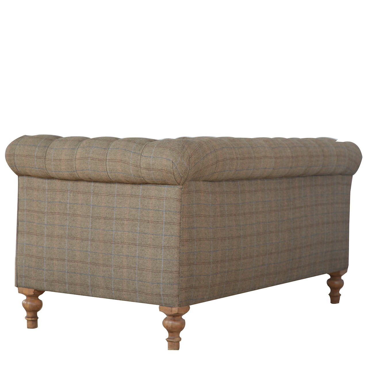 Capri Grey Multi Tweed 2 Seat Chesterfield Sofa