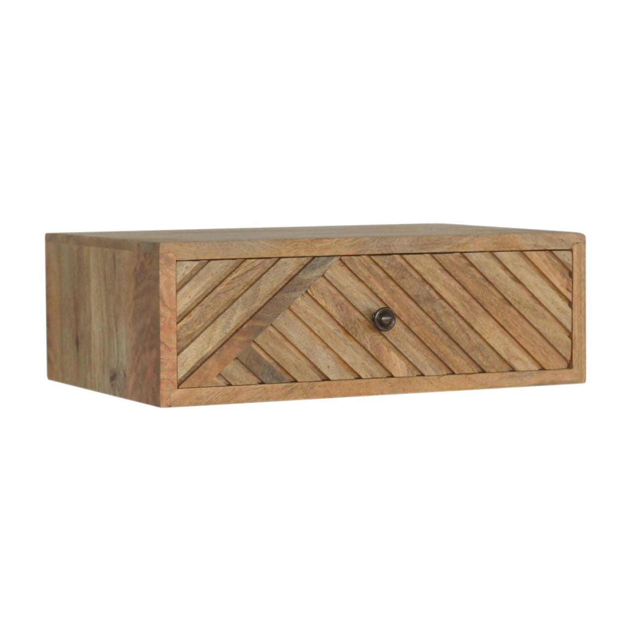 Locronan Floating Nordic Line Carved Bedside Table with Drawer