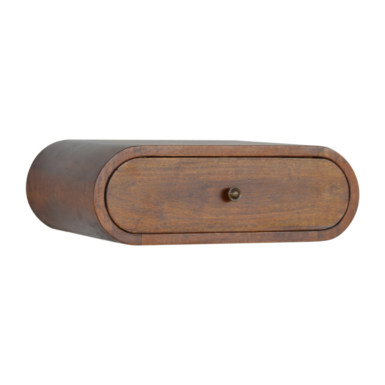 Bardolino Wall Mounted Round Chestnut Bedside Table with Drawer