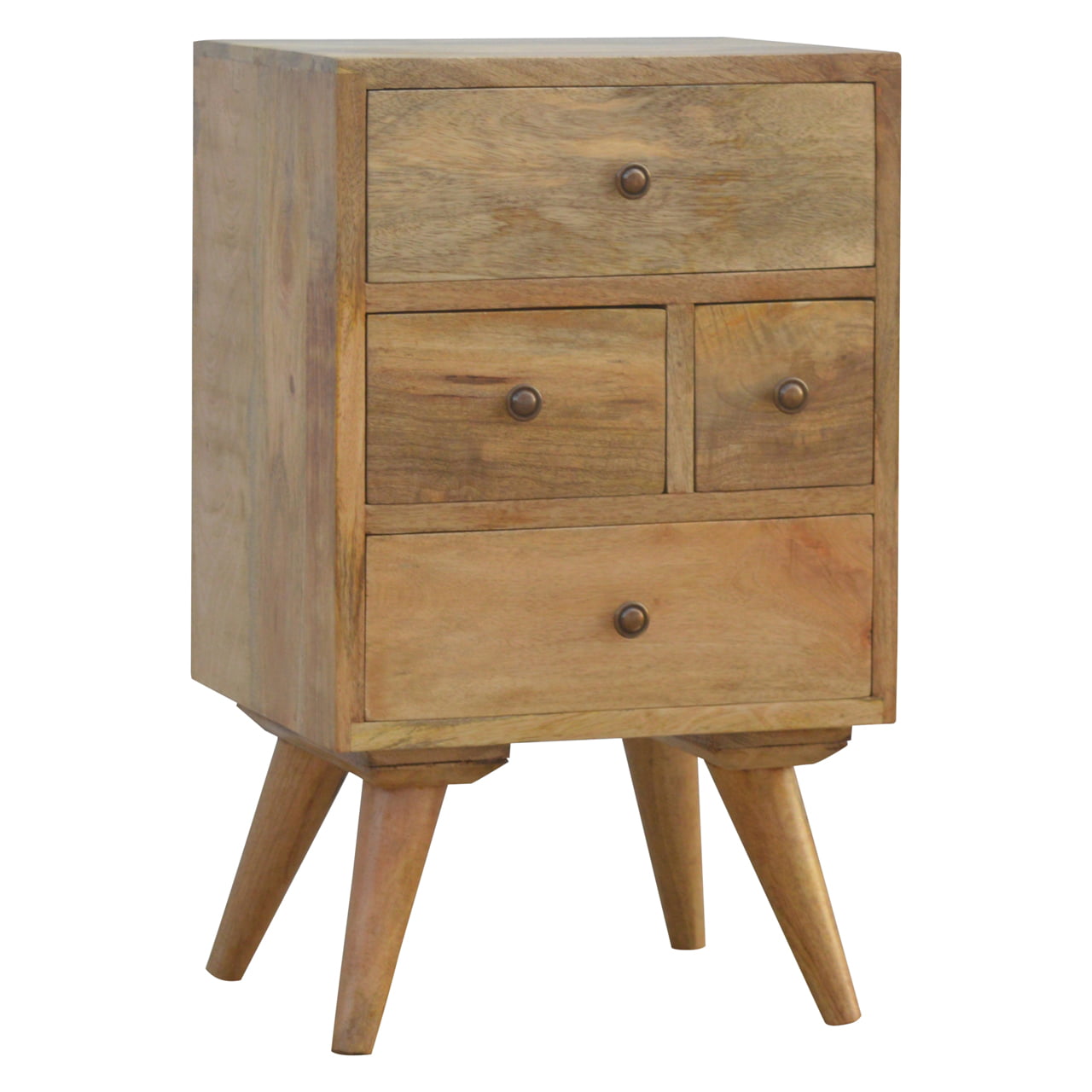 Pitigliano Nordic 4 Drawer Mango Wood Bedside Table