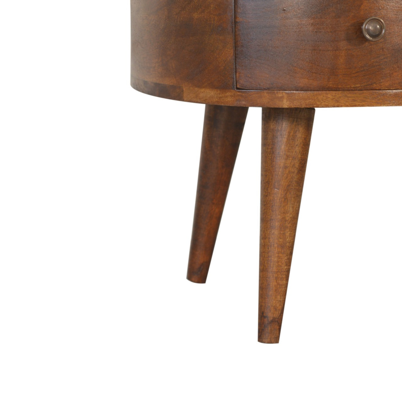 Parma Chestnut Mango Wood Wave Coffee Table with Drawer and Open Shelf