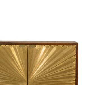 Merano Mango Wood Gold Storage Cabinet 2 Drawers