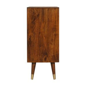 Merano Mango Wood Gold Storage Cabinet 2 Drawers