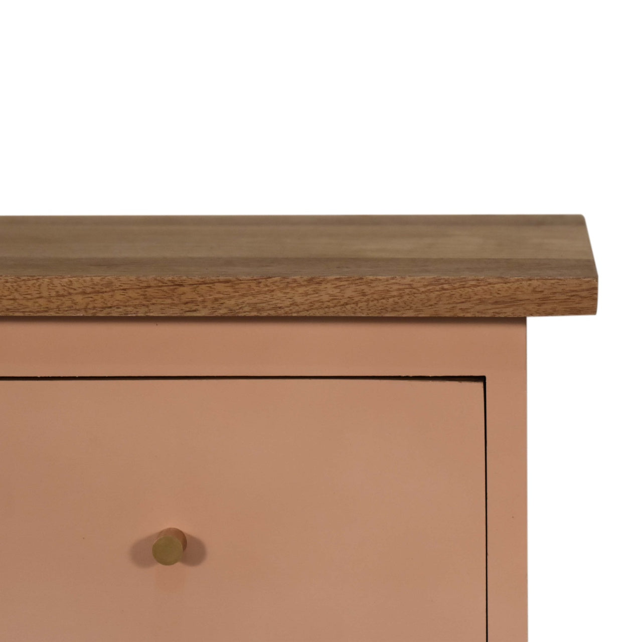 Wrotham Blush Pink Hand Painted Mango Wood Bedside Table