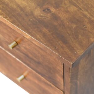 Aldbury Chestnut Mango Wood Bedside Table 2 Drawers