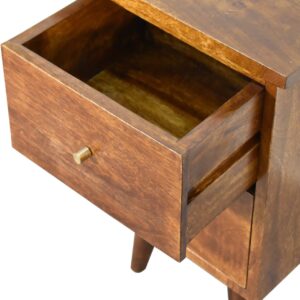 Aldbury Chestnut Mango Wood Bedside Table 2 Drawers