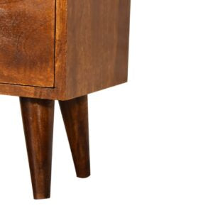 Aldbury Chestnut Mango Wood Bedside Table 2 Drawers