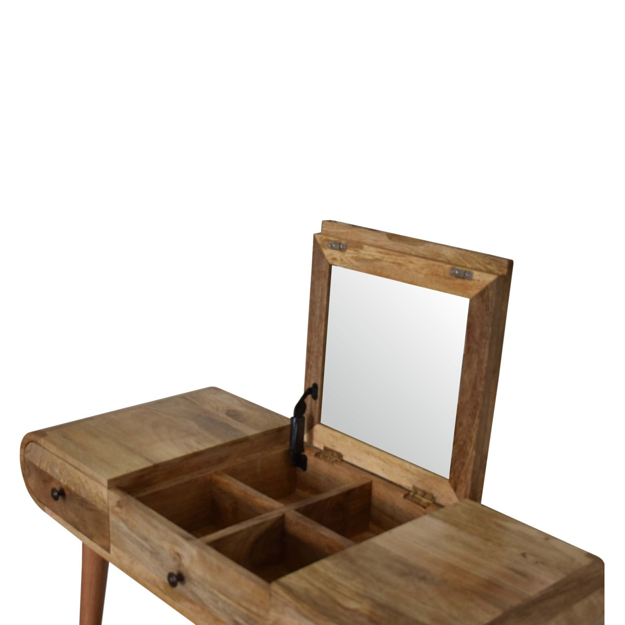 De Vence Oak Mango Wood Round Dressing Table 3 Drawers