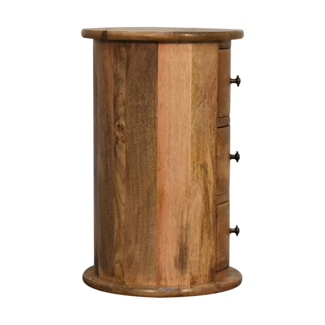 Kantang Mini Mango Wood Drum Chest 3 Drawers