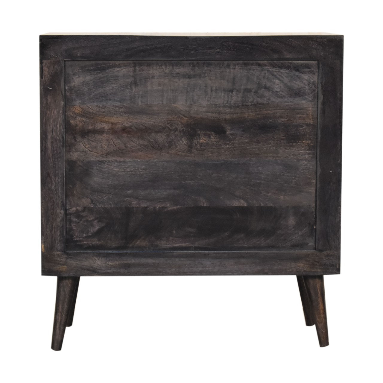 Mimosa Mid-Century Black Mango Wood Scandi Sliding Door Cabinet