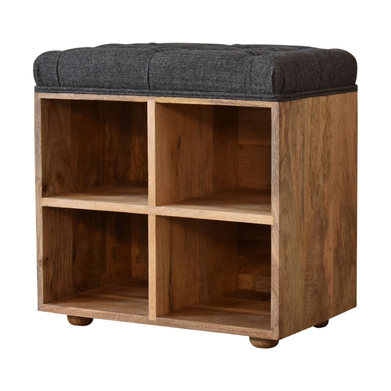 Venzone Small Upholstered Mango Wood Shoe Storage Bench