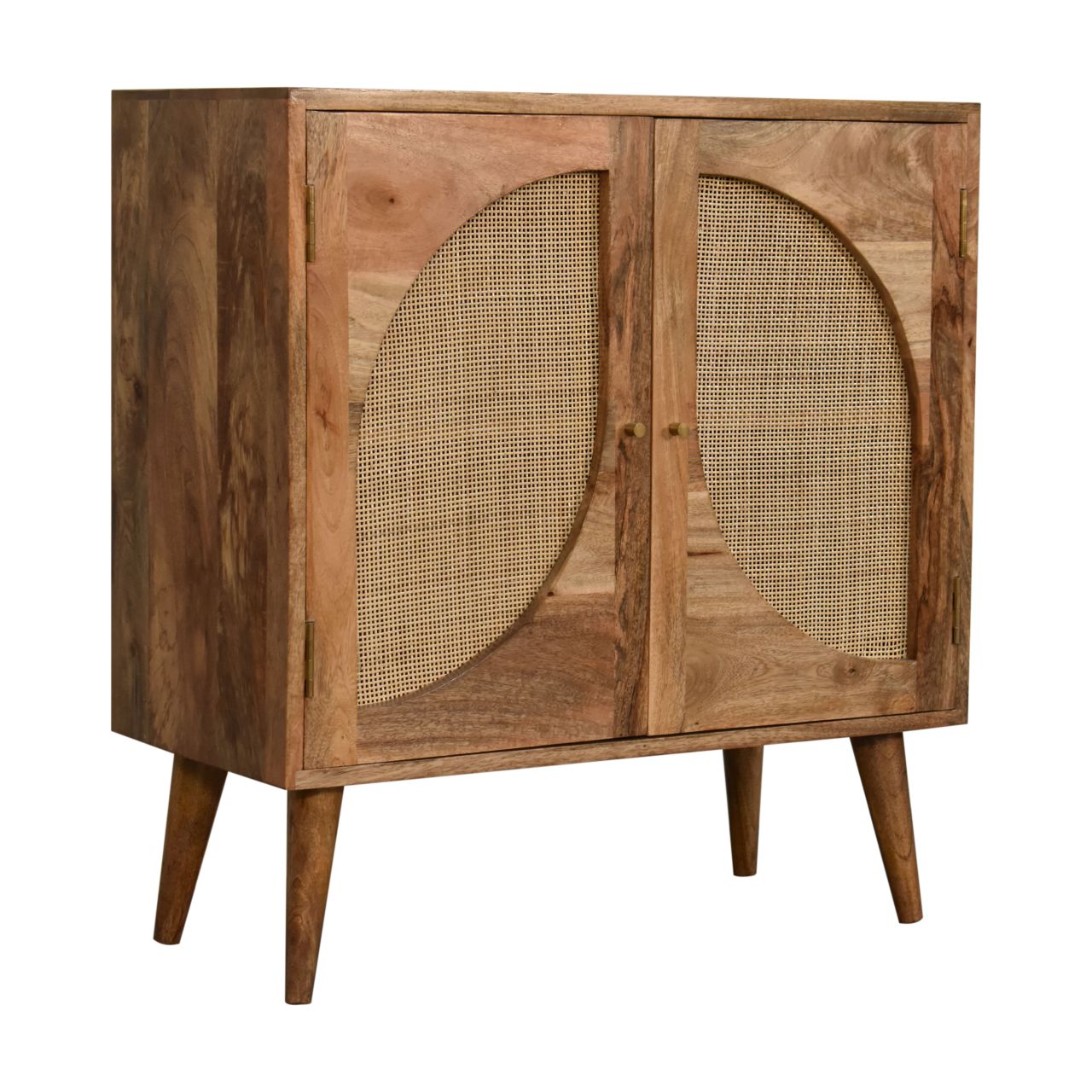 Desenzano Mango Wood 2 Door Cabinet Hessian Knit Leaf