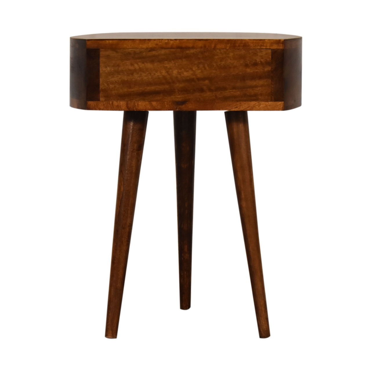 Collioure Chestnut Mango Wood Semi Circle Bedside Table with Drawer