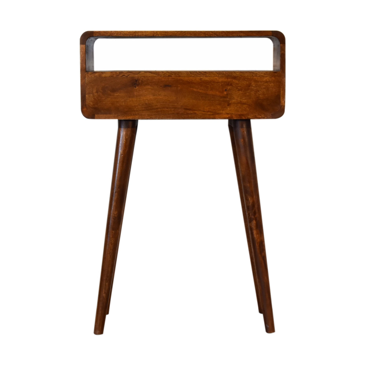 Venzone Mini Chestnut Console Table 2 Drawers and Open Shelf