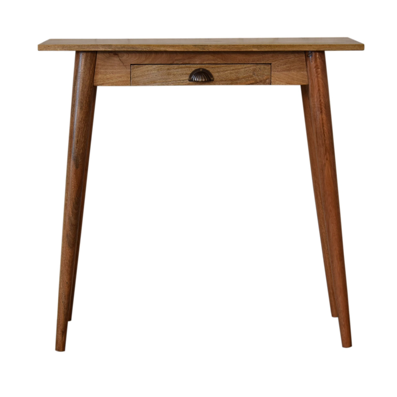Grasse Mini Natural Mango Wood Scandi Writing Desk with Drawer